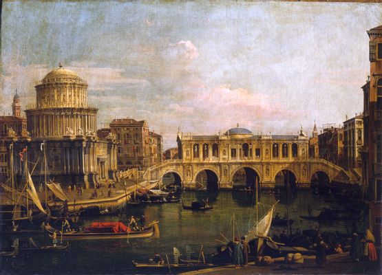 Capriccio con ponte immaginario sul Canal Grande