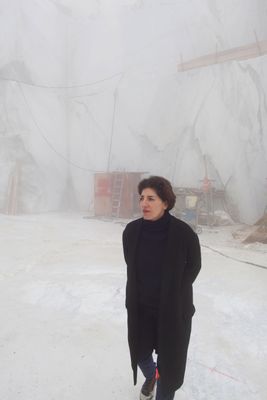 Nairy Baghramian during her visit at Henraux Cervaiole quarries